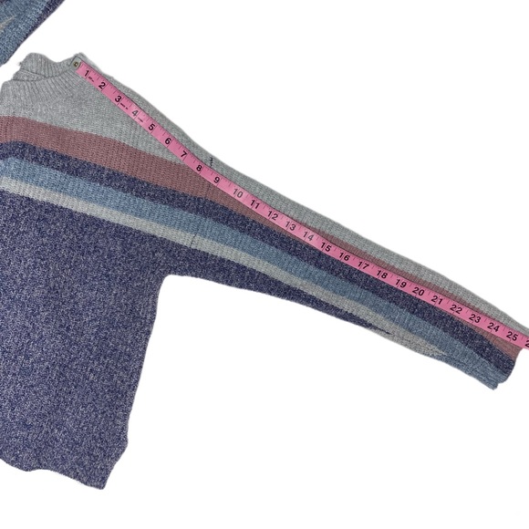 Hippie Rose Marled Striped Long Sleeve Sweater Small Pink Blue Purple Gray NWOT - Picture 8 of 9